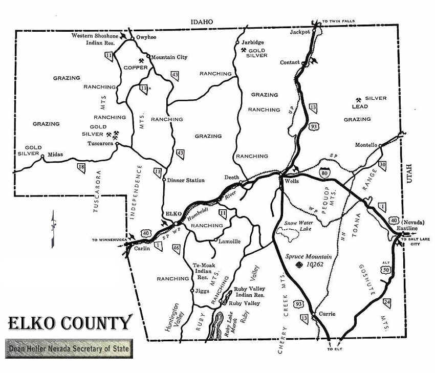 Elko County Nv Wall Map Color Cast Style By Marketmaps Mapsales ...